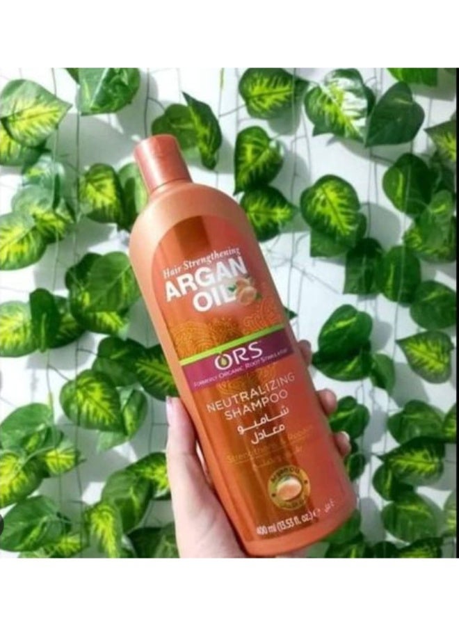 ORS Argan Oil Neutralizing Shampoo (400ml) - pH Balancing Treatment with Color Signal - Deep Cleansing & Moisture - For Relaxed & Chemically Treated Hair - Image 4